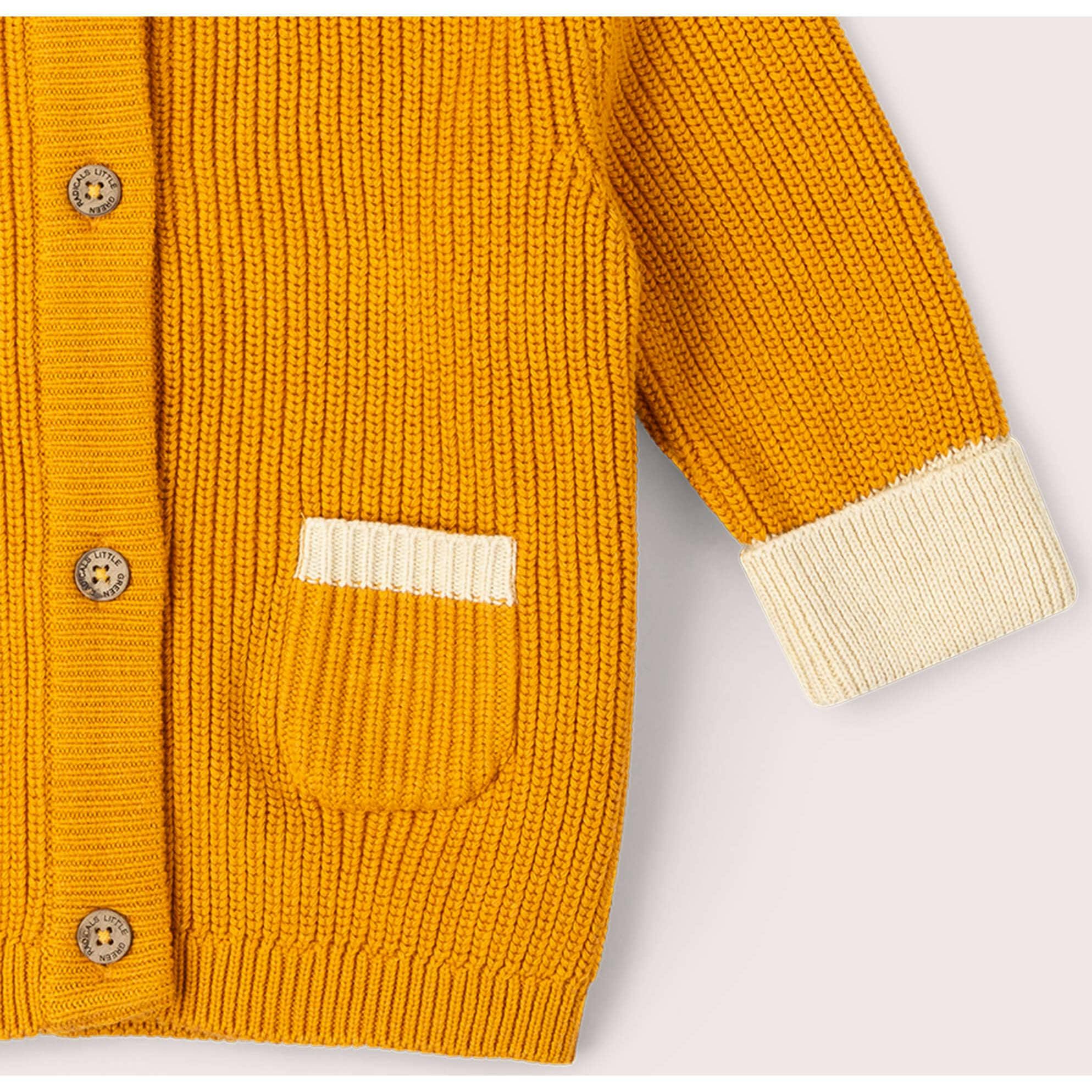 Golden Ochre Snuggly Knitted Cardigan, Gold