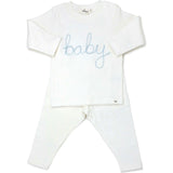 "Baby" Sky Embroidered Two Piece Set