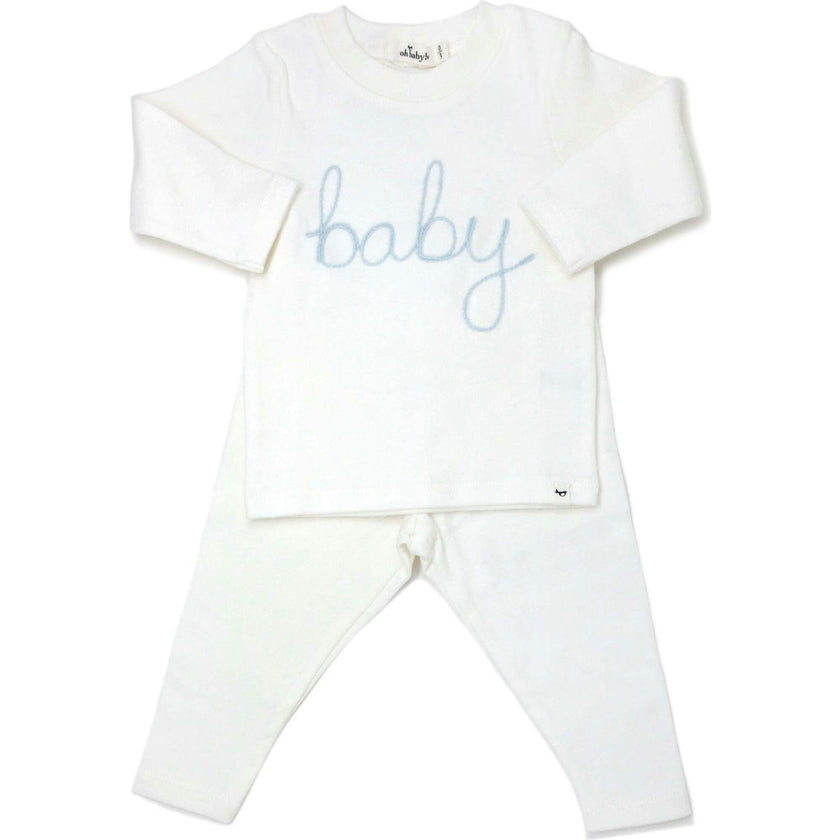 "Baby" Sky Embroidered Two Piece Set
