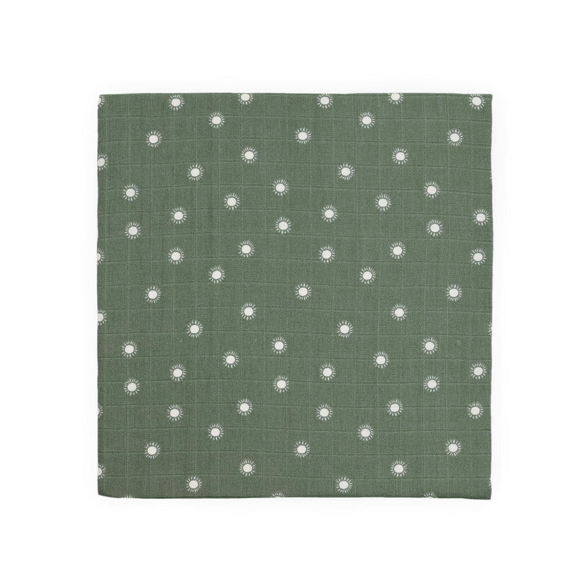 Organic Cotton Muslin Swaddle Blanket - Sage Suns