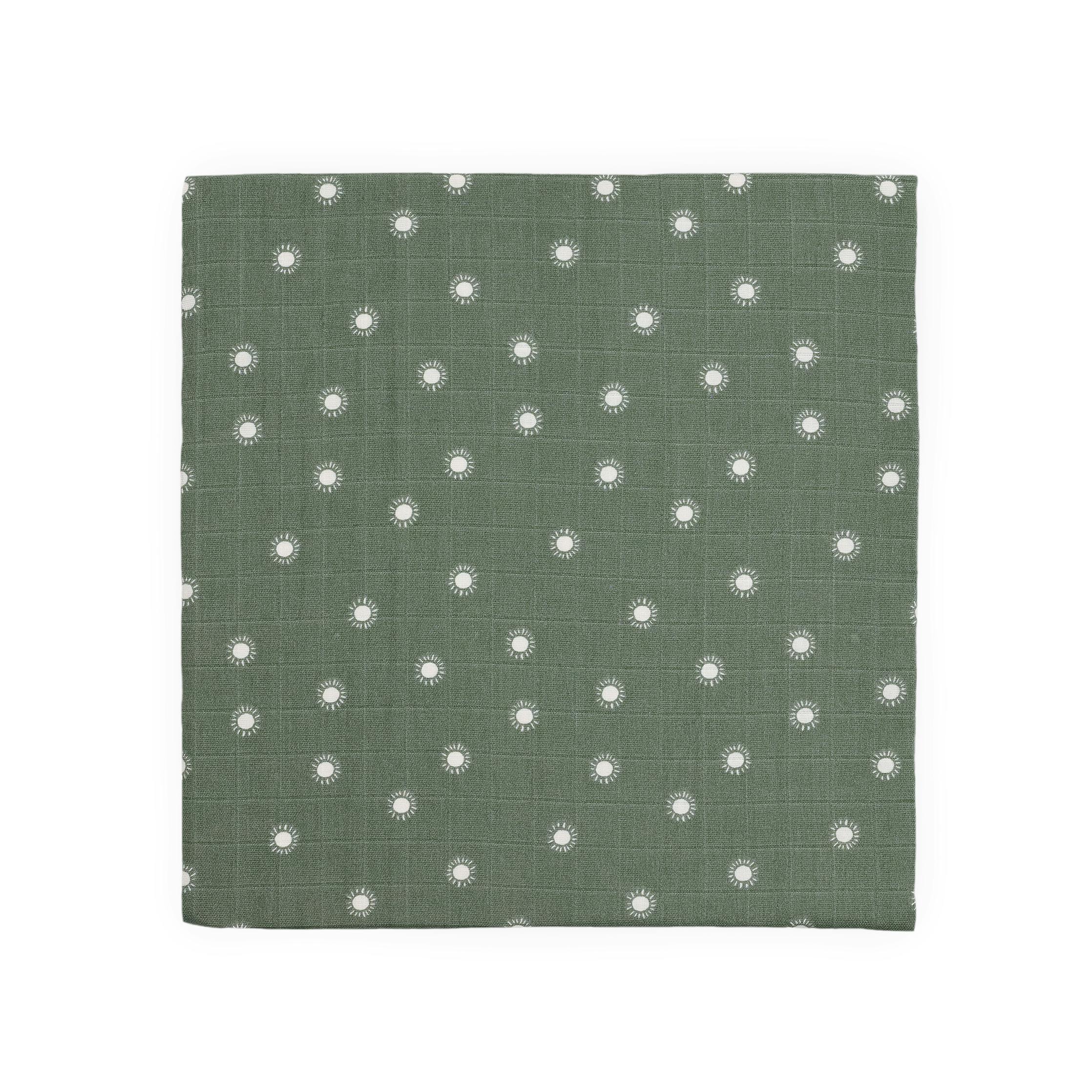Organic Cotton Muslin Swaddle Blanket - Sage Suns