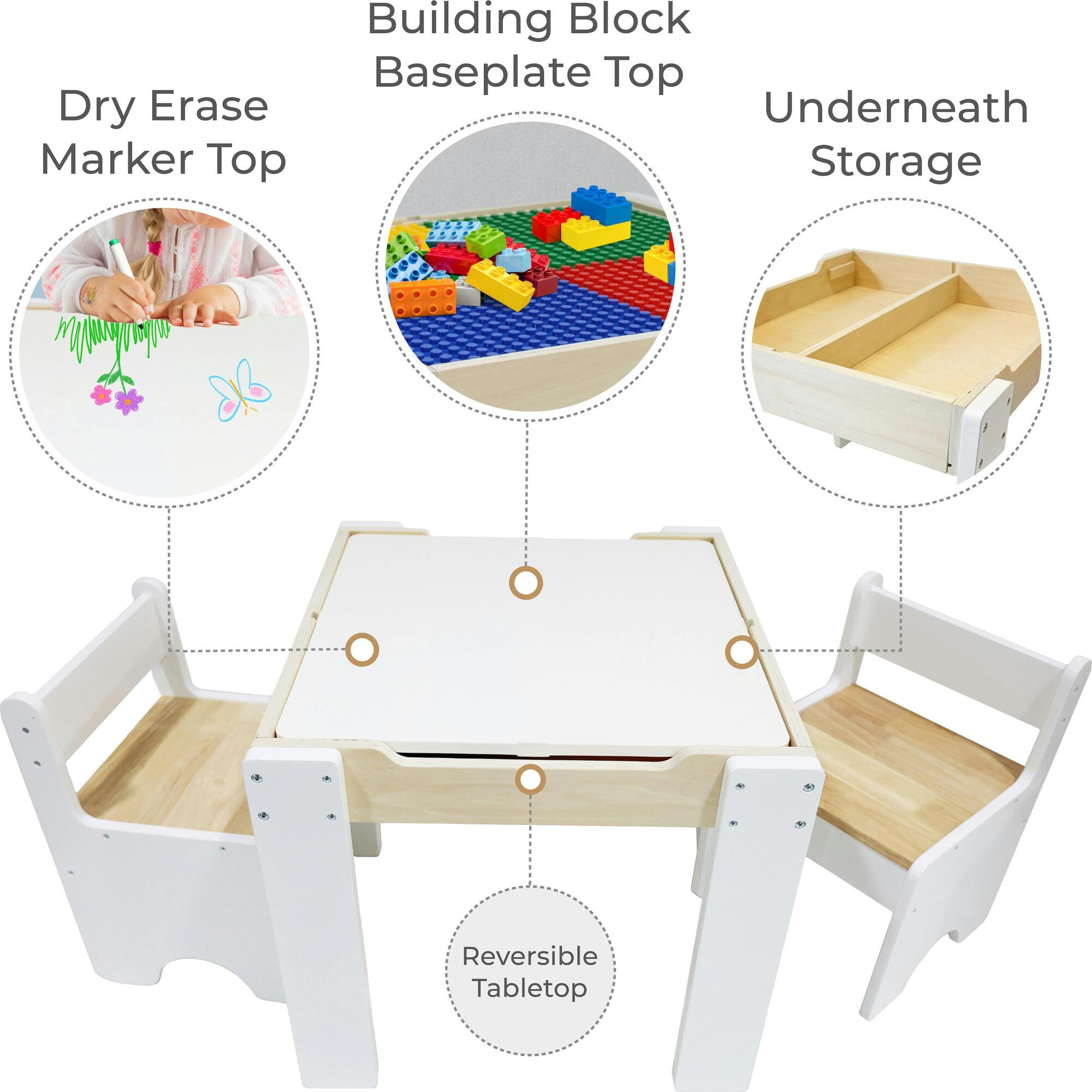 Multi-Activity Table with Reversible Tabletop & Chairs Set