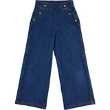 Scallop Detail Wide Leg Jeans in Blue Denim (2-12yrs)