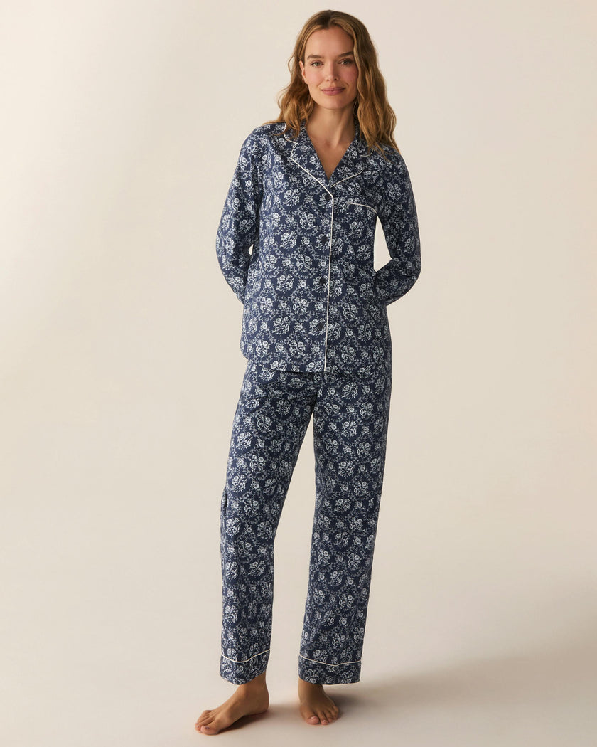 Women's Poplin Pajama Set in Innkeeper Trellis