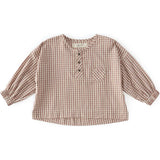 Gingham Kids Long Sleeve Top - Thistle