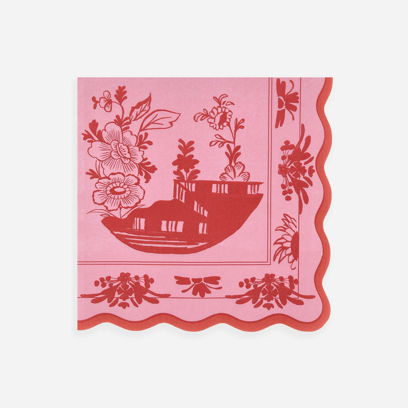 Pink Vintage Botanical Large Napkins