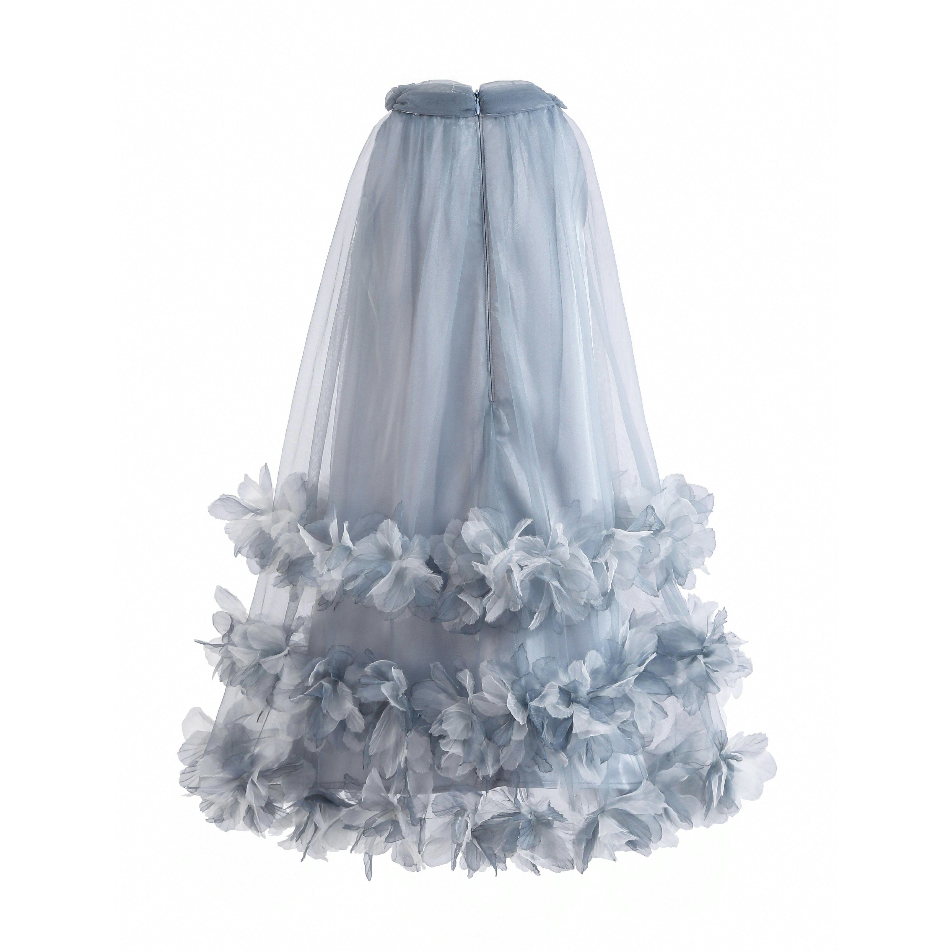 Light Blue Elaris Floral Gown