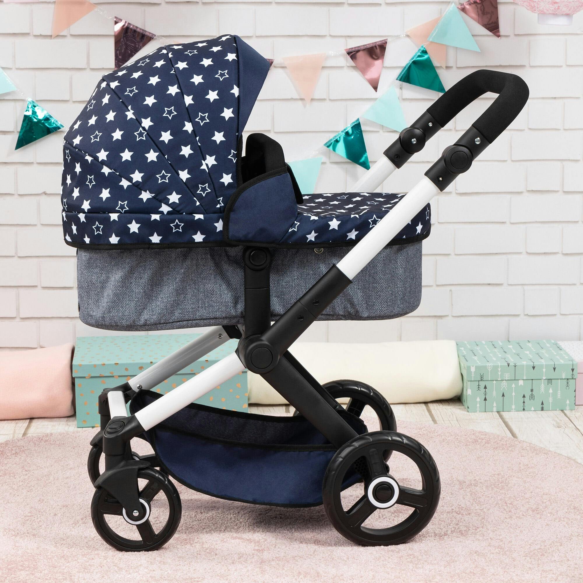 Bayer Design Dolls: Pram Xeo - Blue & White Stars