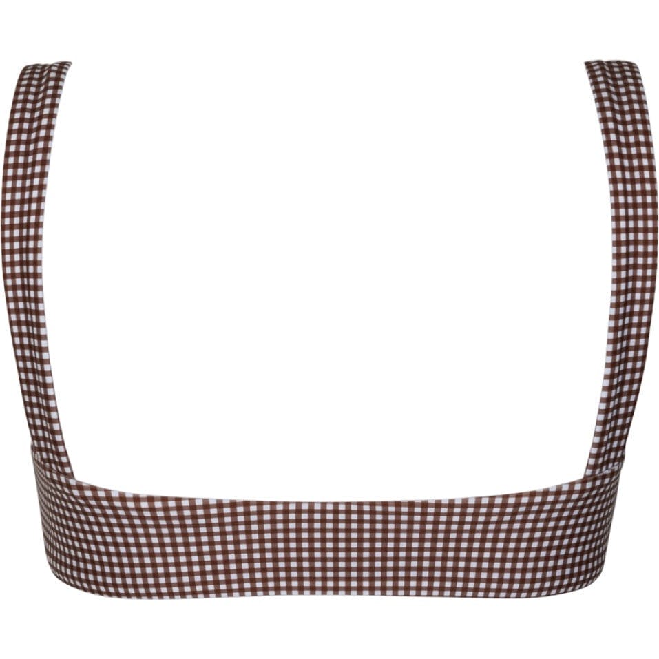 women's cocoa gingham bandeau bikini top