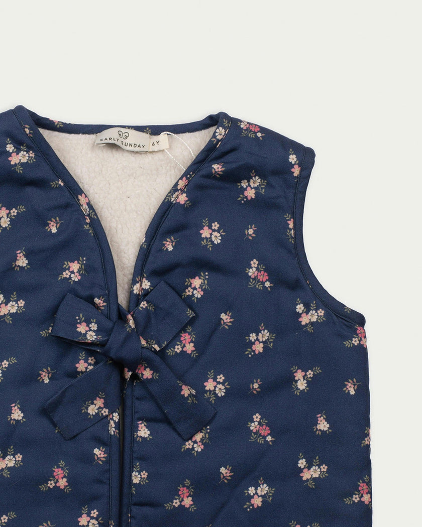 Lou Vest Jacket - Ditsy Bouquet Navy