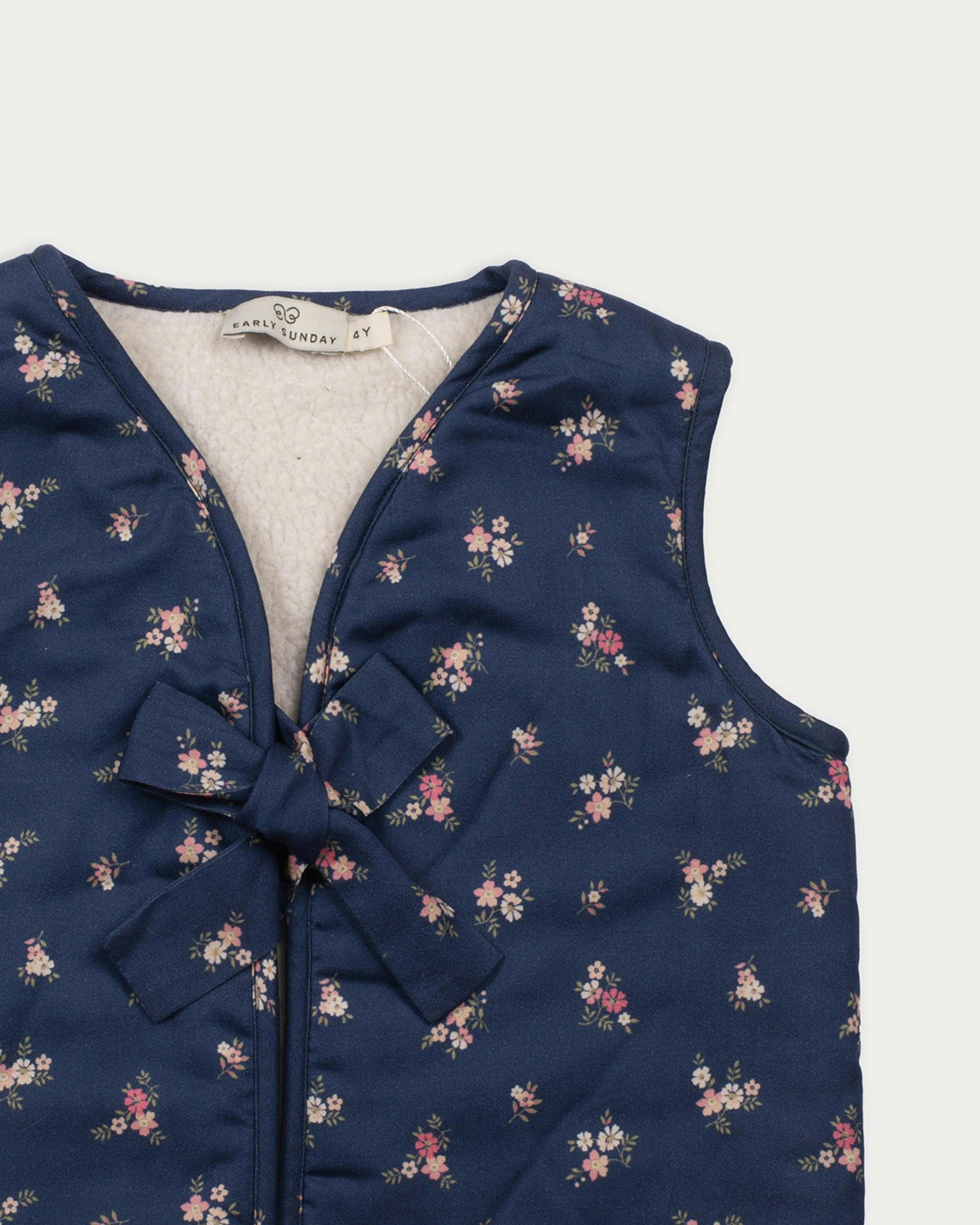 Lou Vest Jacket - Ditsy Bouquet Navy