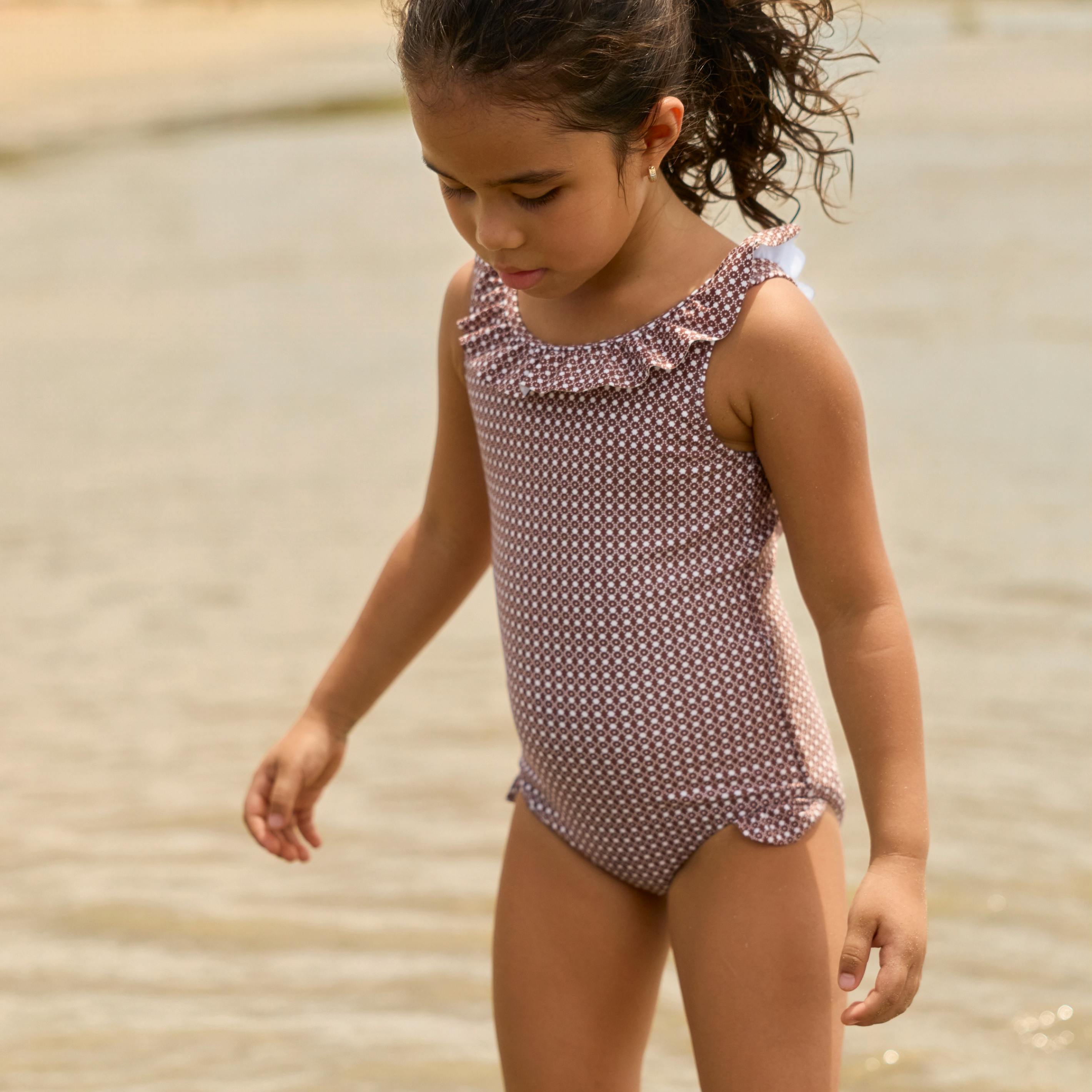 girls cafe flora ruffle collar one piece