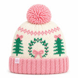 Holiday Bow Wreath Bobble Hat