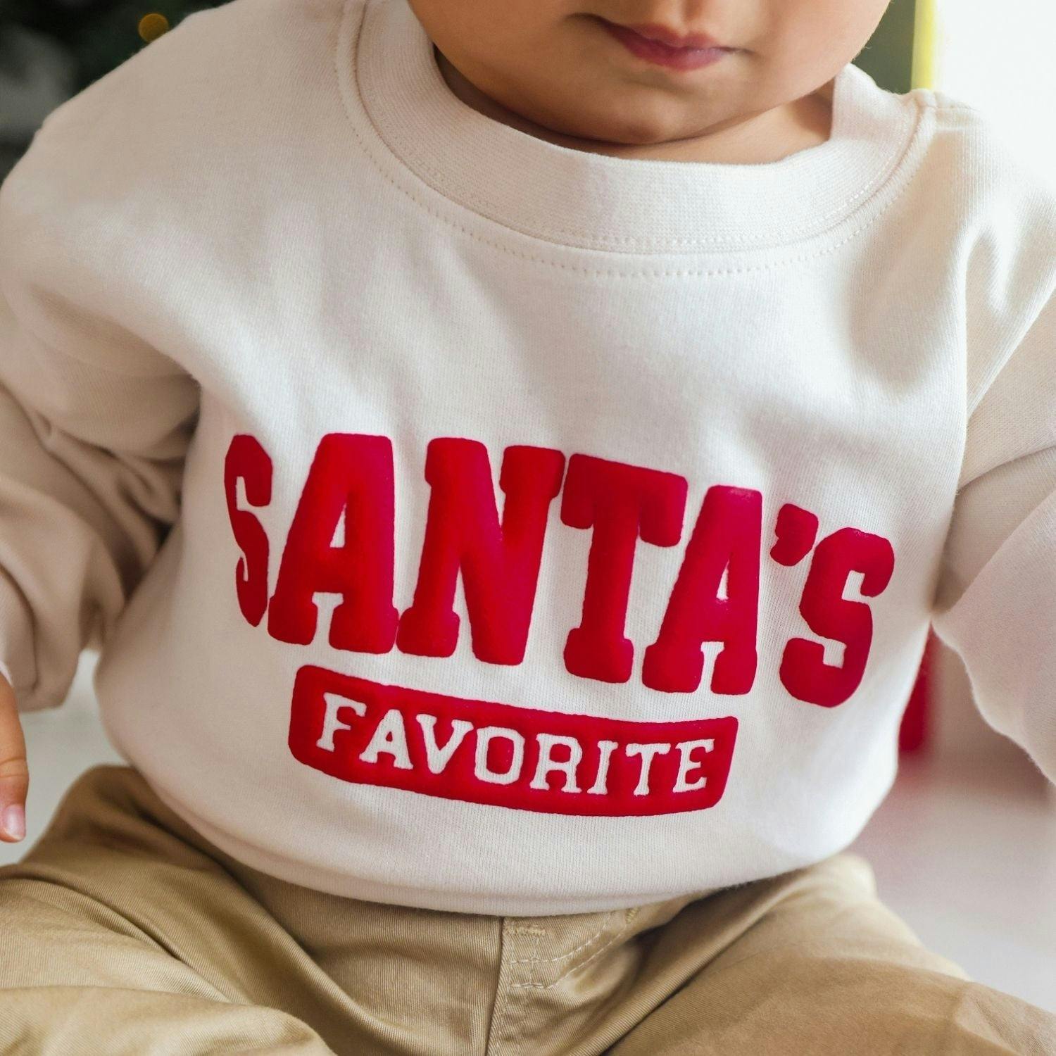 Santa's Favorite Puff Ink Christmas Long Sleeve Romper