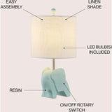 Koda Eclectic Southwestern Resin/Iron Elephant LED Kids Table Lamp