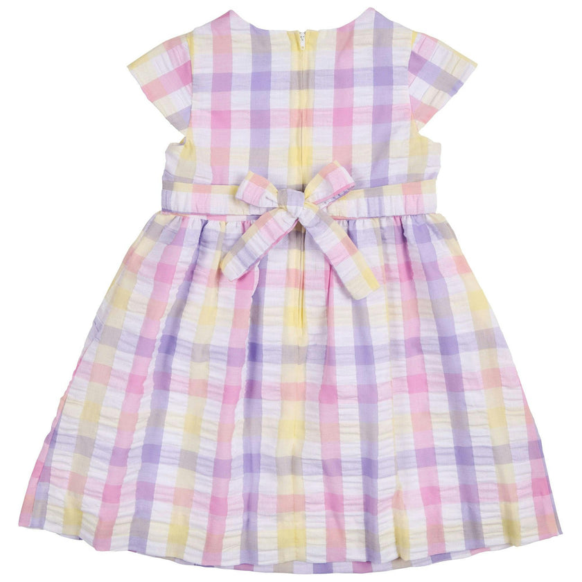Pastel Plaid Dress With Flowers
