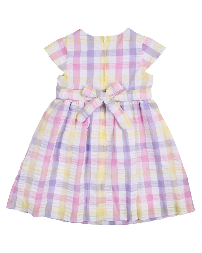 Pastel Plaid Dress With Flowers