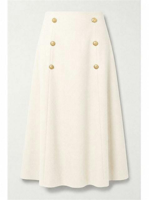Cool Wool Double Breasted Long Skirt
