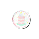 Pink Happy Birthday Cake Melamine Dinner Plate