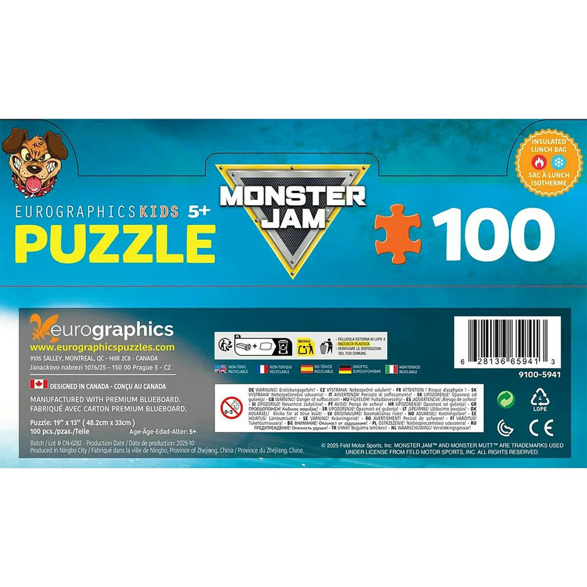 Monster Jam: Lunch Bag & 100pc Puzzle - Monster Mutt