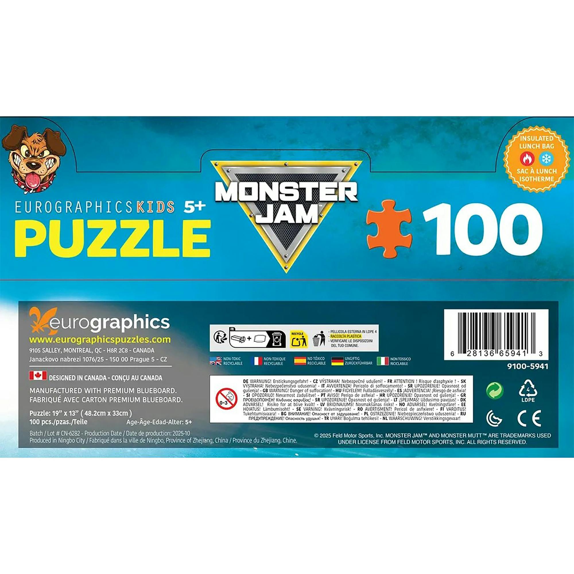 Monster Jam: Lunch Bag & 100pc Puzzle - Monster Mutt