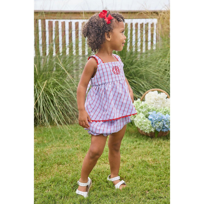 Evie Bloomer Set - Patriotic Plaid