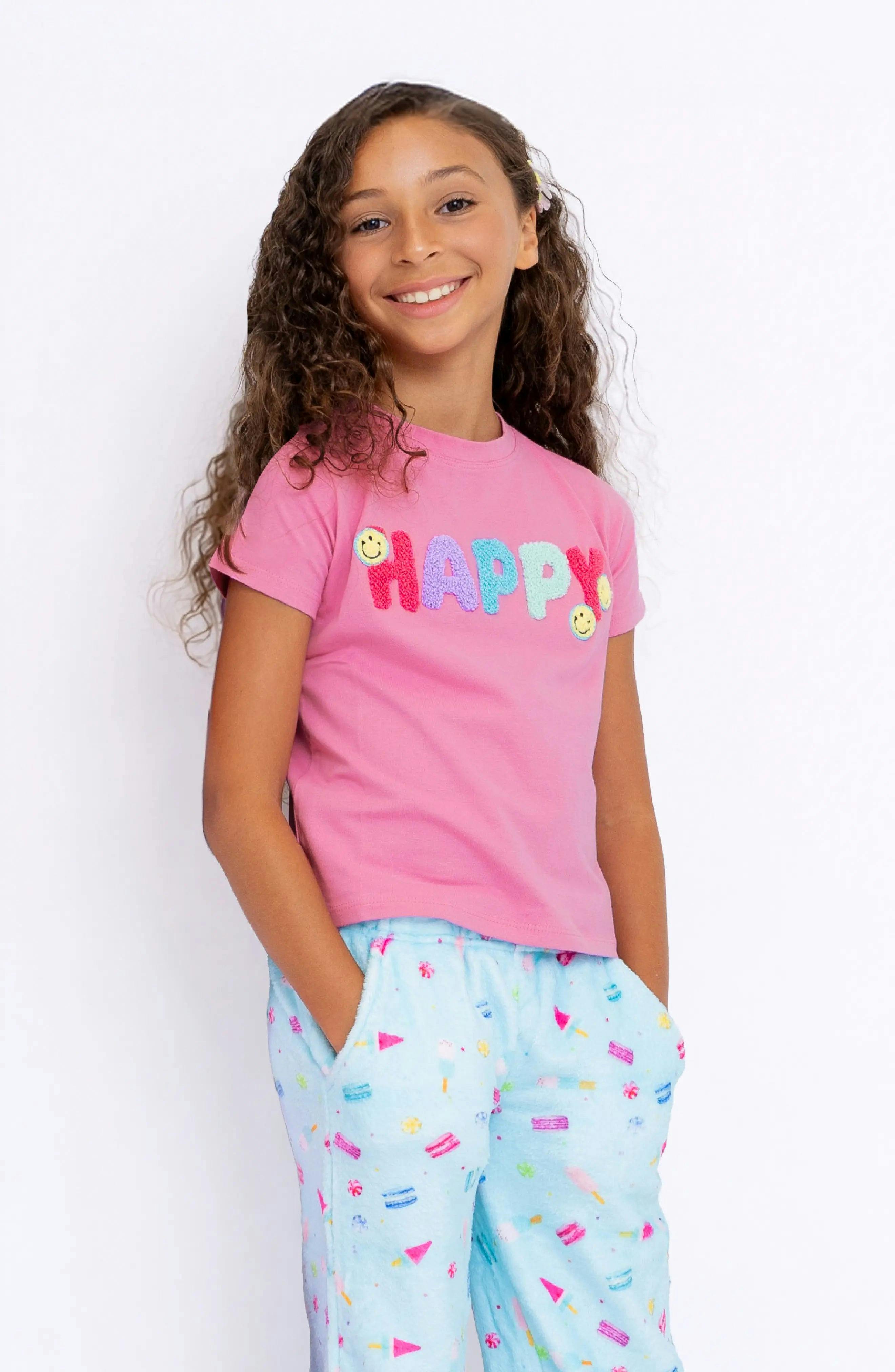 Happy Applique Short Sleeve Tee