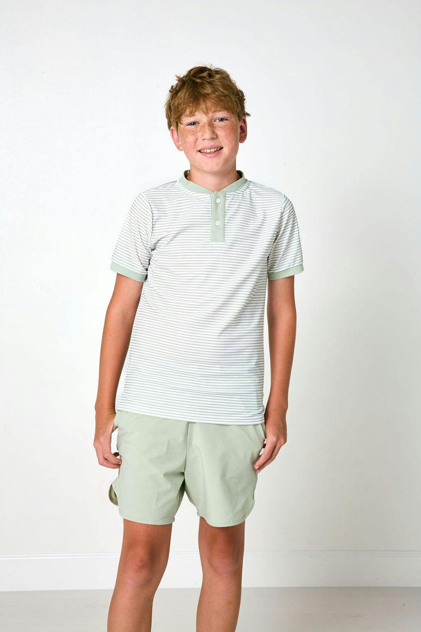 sage/white thin stripe blade shirt