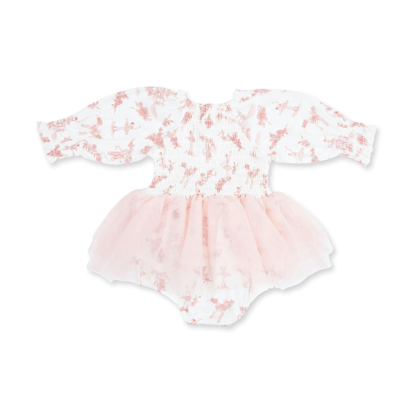 Ballet Toile - Long Sleeve Smocked Bubble with Tutu