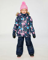 Two Piece Play Snowsuit Blue Floral Print