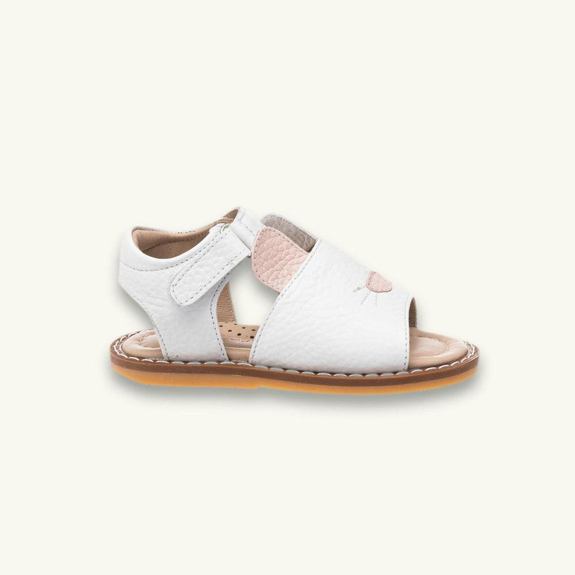 Toddler Bunny Sandal | White Leather