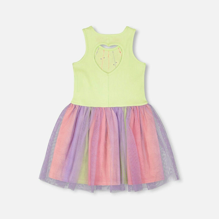 Sleeveless Bi-Material Dress