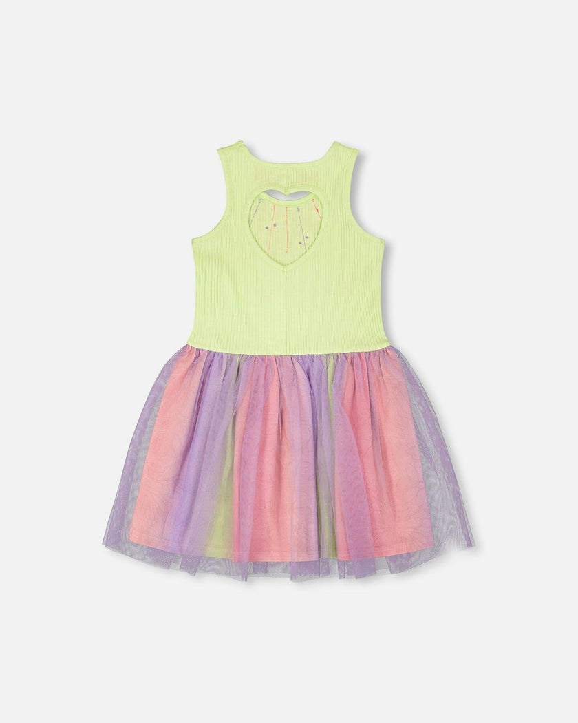 Sleeveless Bi-Material Dress