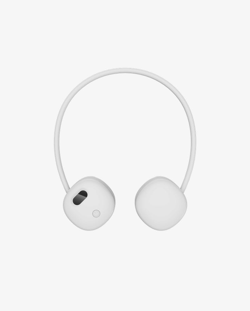 Neck Fan - White & Silver