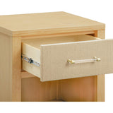 Eloise Assembled Nightstand in Honey and Performance Sand Eco-Weave