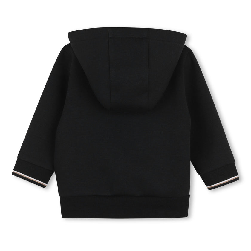 Black Zip-Up Tracksuit Set