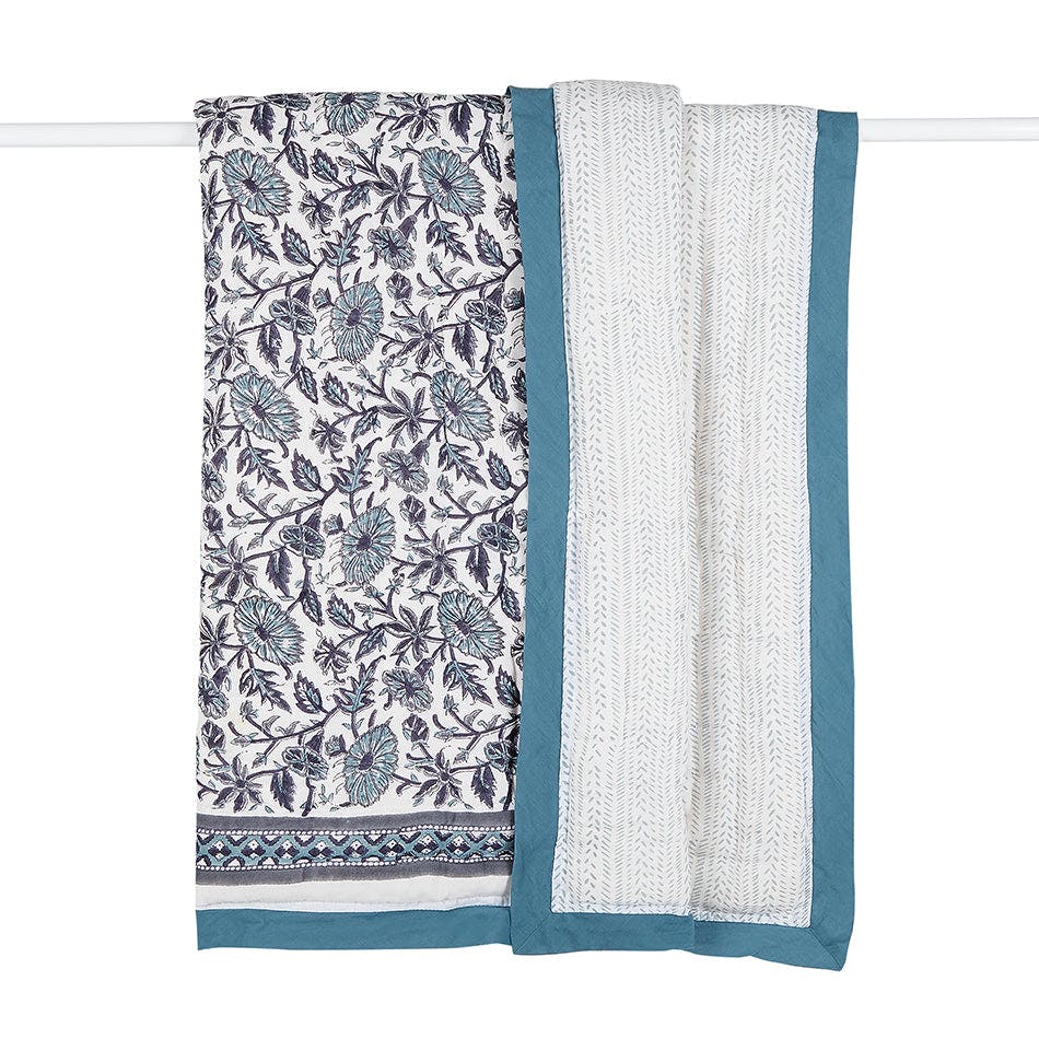 Block-Printed Cotton Crib Quilt