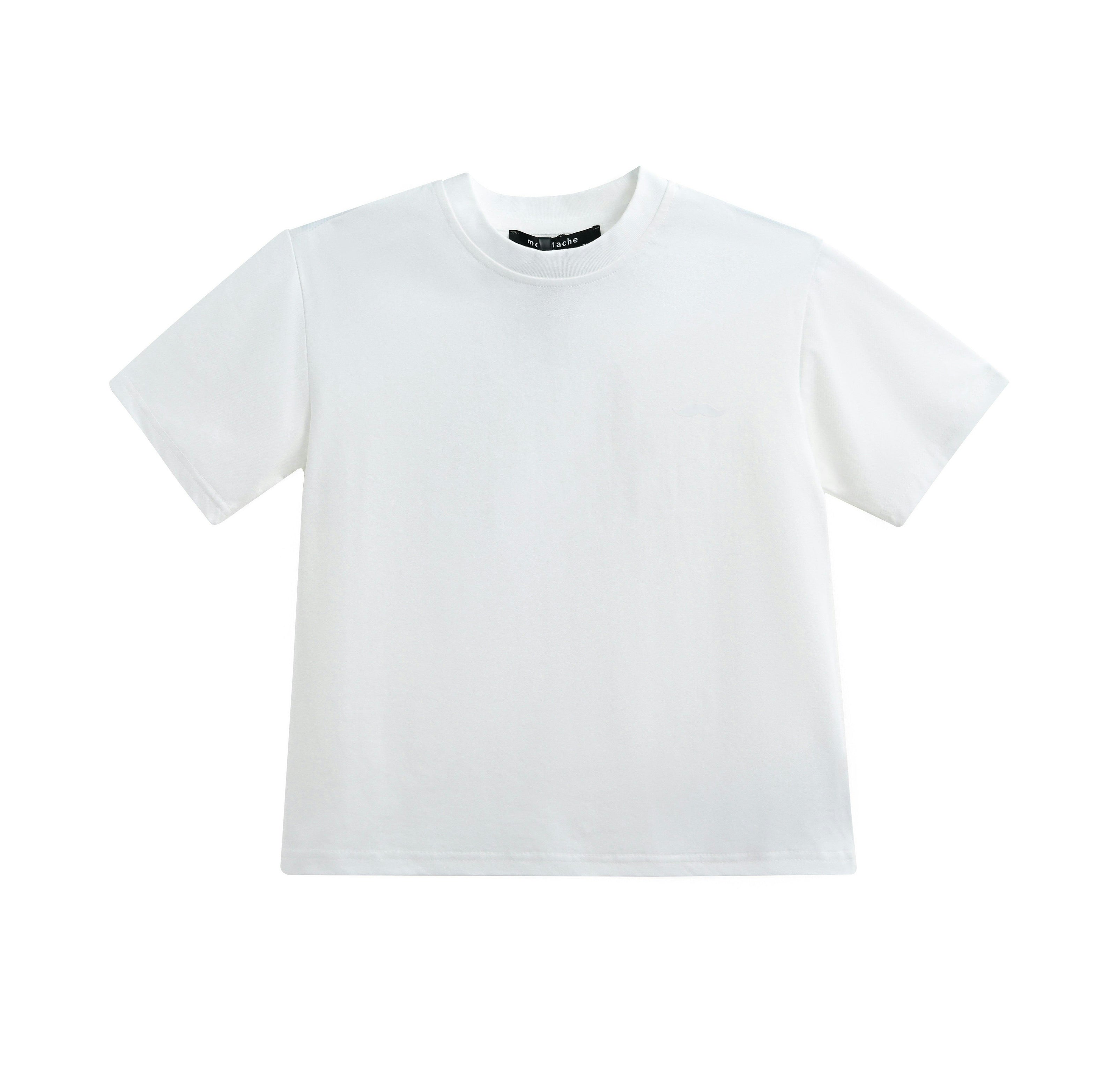 White T-Shirt with Mustache Detail