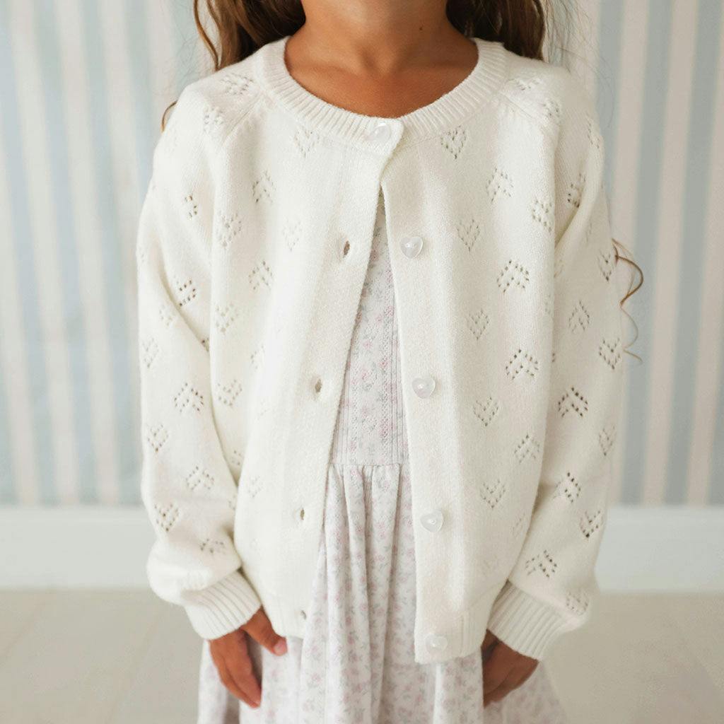 Coconut Pointelle Cardigan