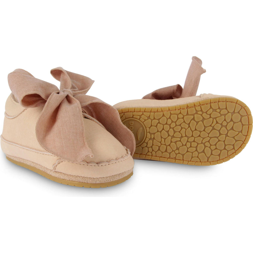 Lonny Nubuck Wavy Edge Chiffon Tie Bow Shoes