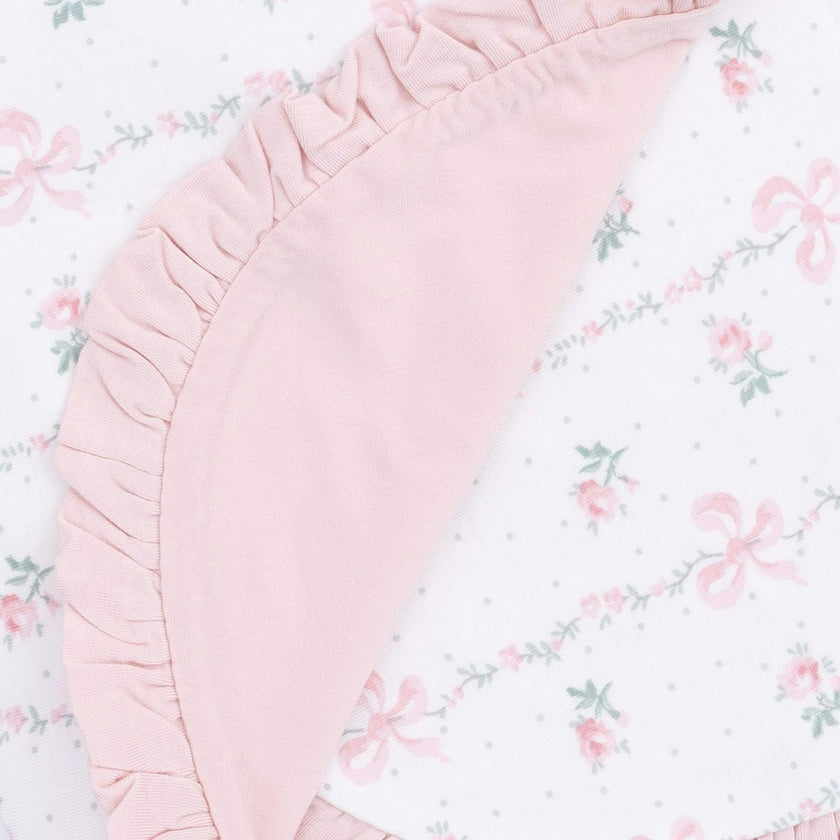 Dainty Buds and Bows - Ruffle Burp Cloth