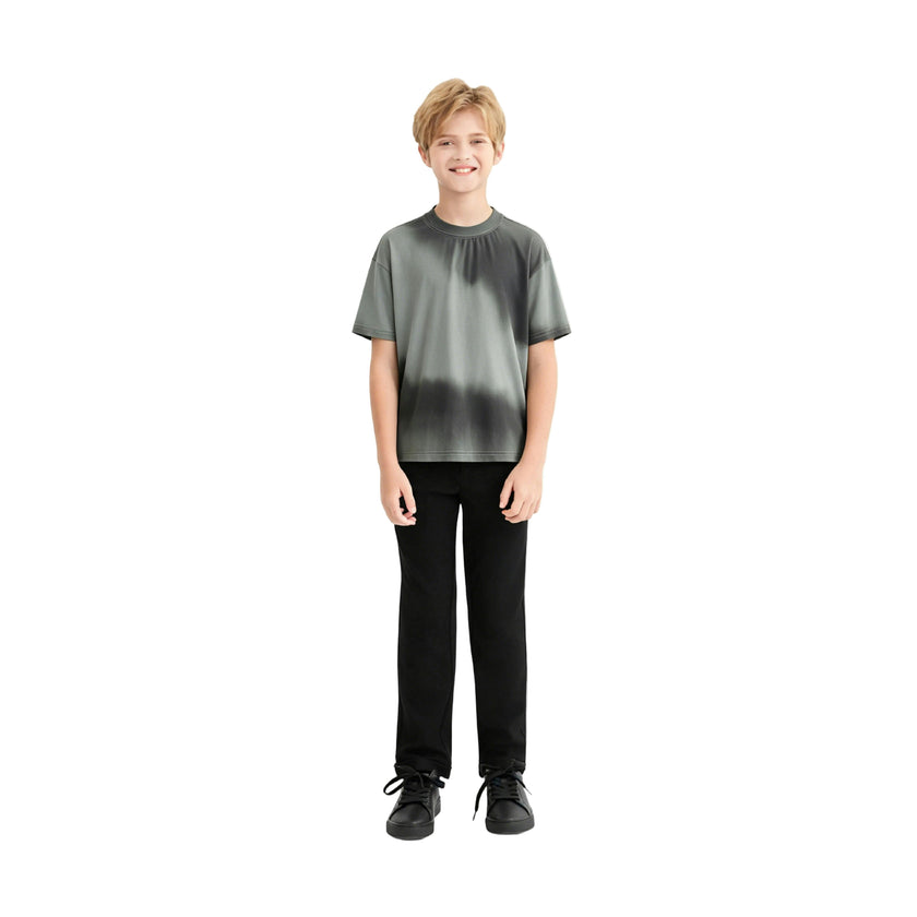 Gray Gradient Tie‑Dye T‑Shirt