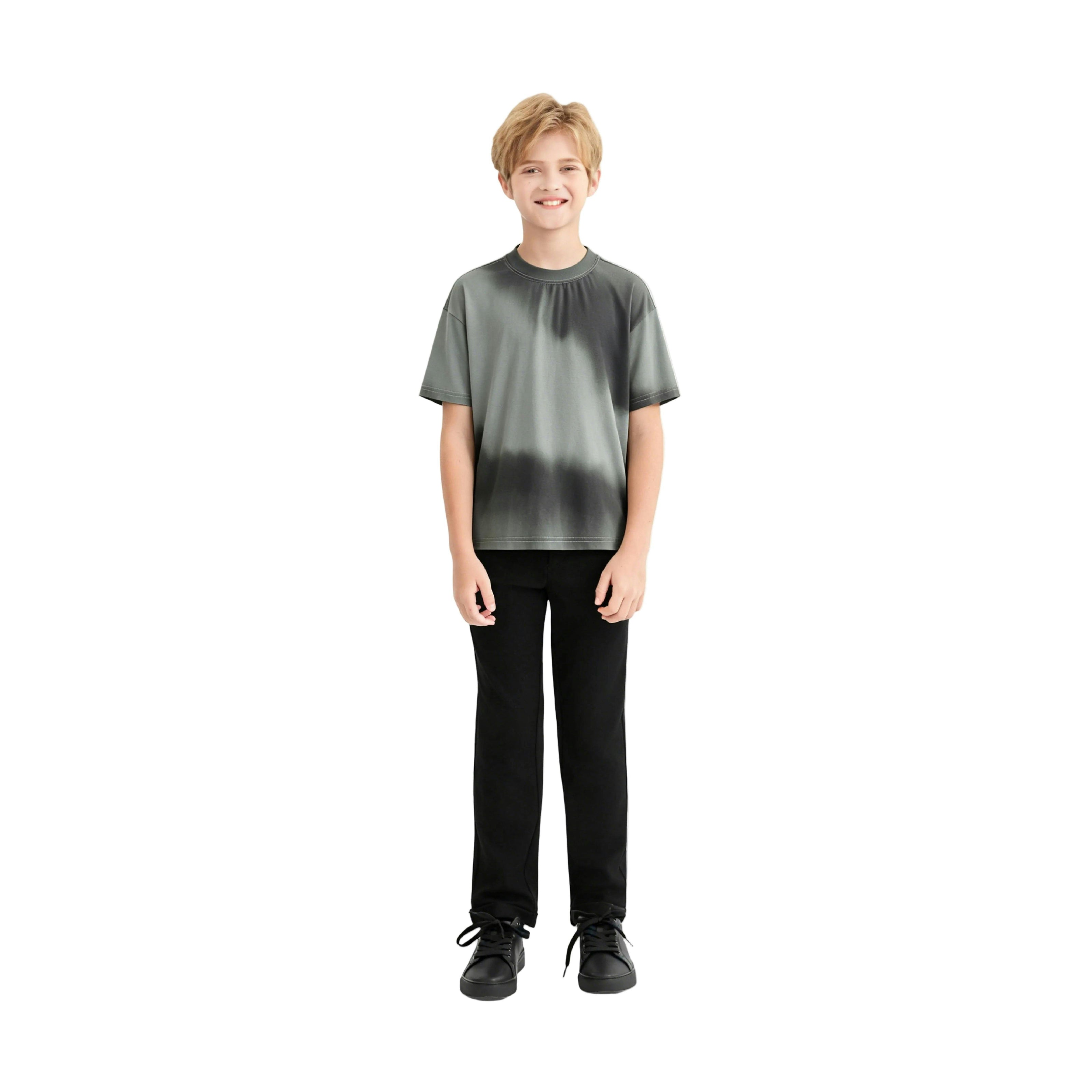 Gray Gradient Tie‑Dye T‑Shirt