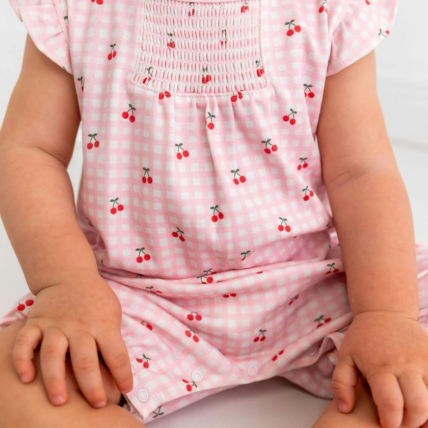 Cherries Pima Cotton Short Romper