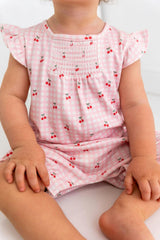 Cherries Pima Cotton Short Romper