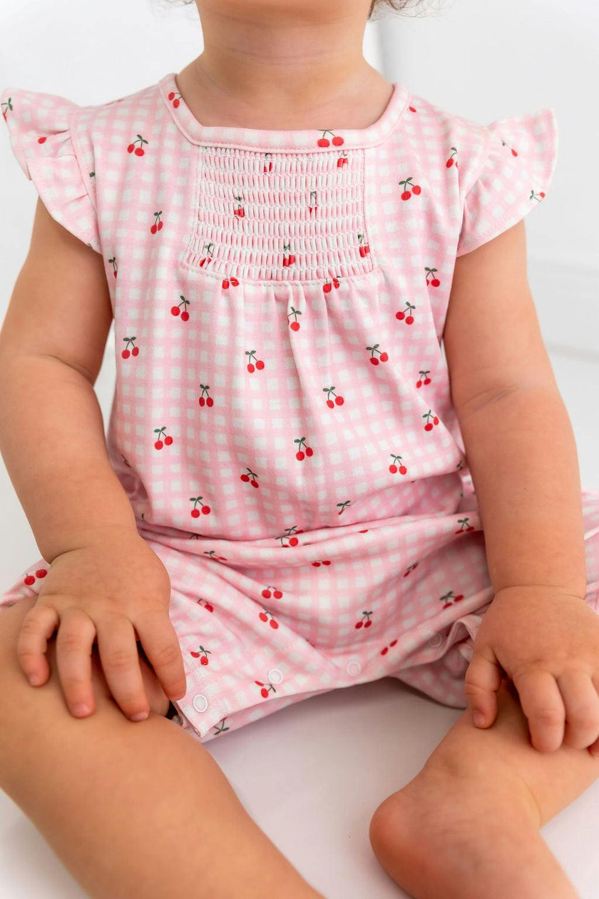 Cherries Pima Cotton Short Romper
