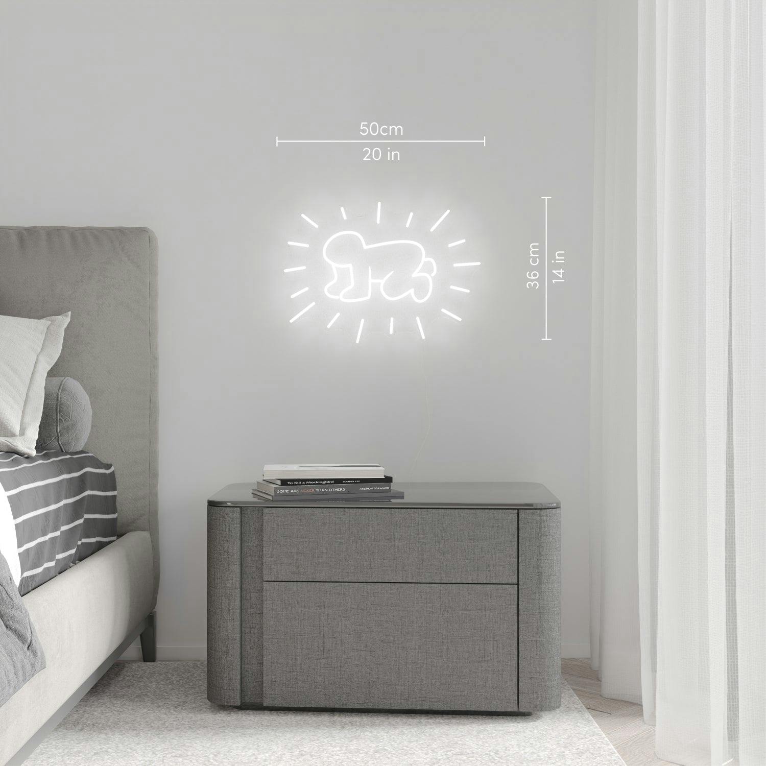 Radiant Baby, YP x Keith Haring, LED neon sign