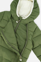 Winter Jacket Adapted For Car Seats Olive Green