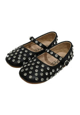Midnight Studded Ballet Flats