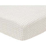 Cotton Muslin Crib Sheet - Tan Gingham